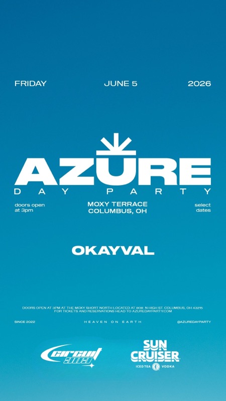 Azure Day Party flyer, Moxy Terrace, Columbus, Friday, June 5, 2026