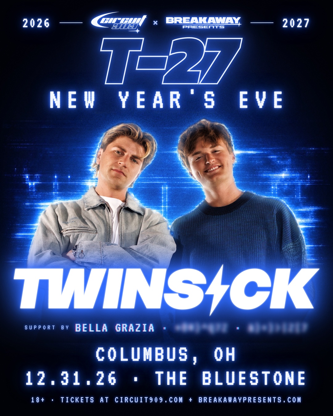 T-27: NEW YEAR'S EVE flyer, The Bluestone, Thursday, December 31, 2026
