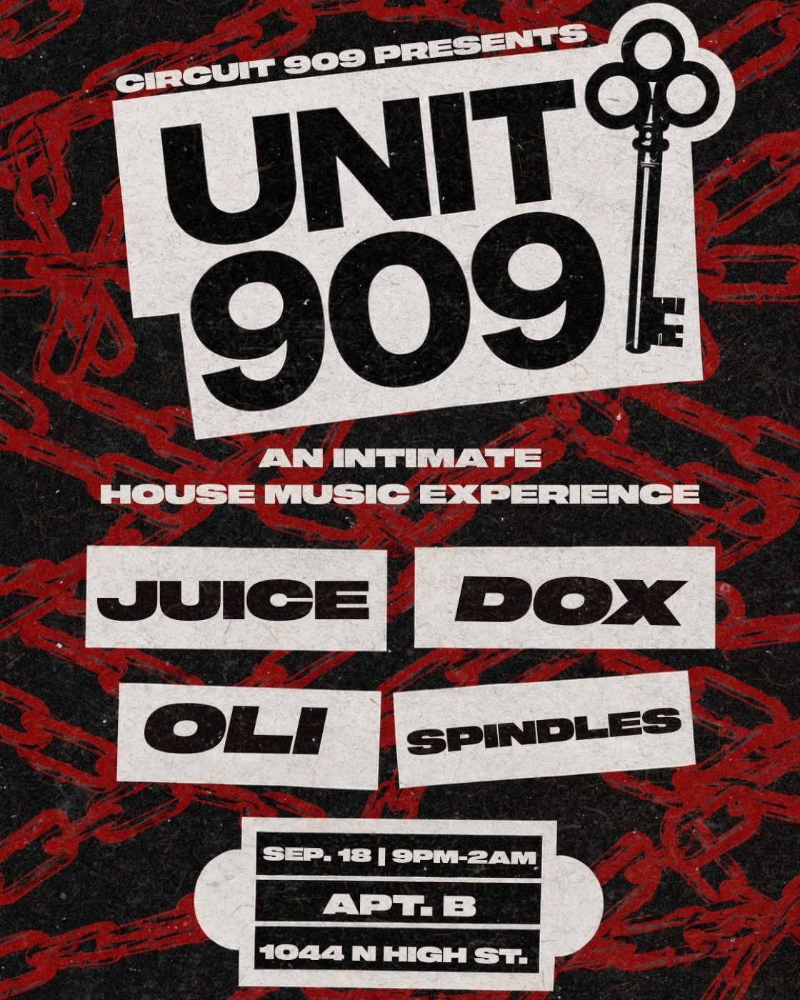UNIT 909 flyer, APT. B, Friday, September 18, 2026